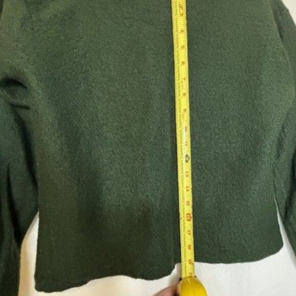 Preswick & Moore 100% Women's Wool Vintage Full Zip Cardigan Sweater Green Small - Picture 8 of 10